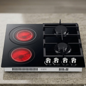 Verona Hybrid 2-gas 2-ceramic burner hob with safety device to buy affordable four burner gas in lagos nigeria.